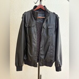 Buffalo Faux Leather Men’s Bomber Jacket L